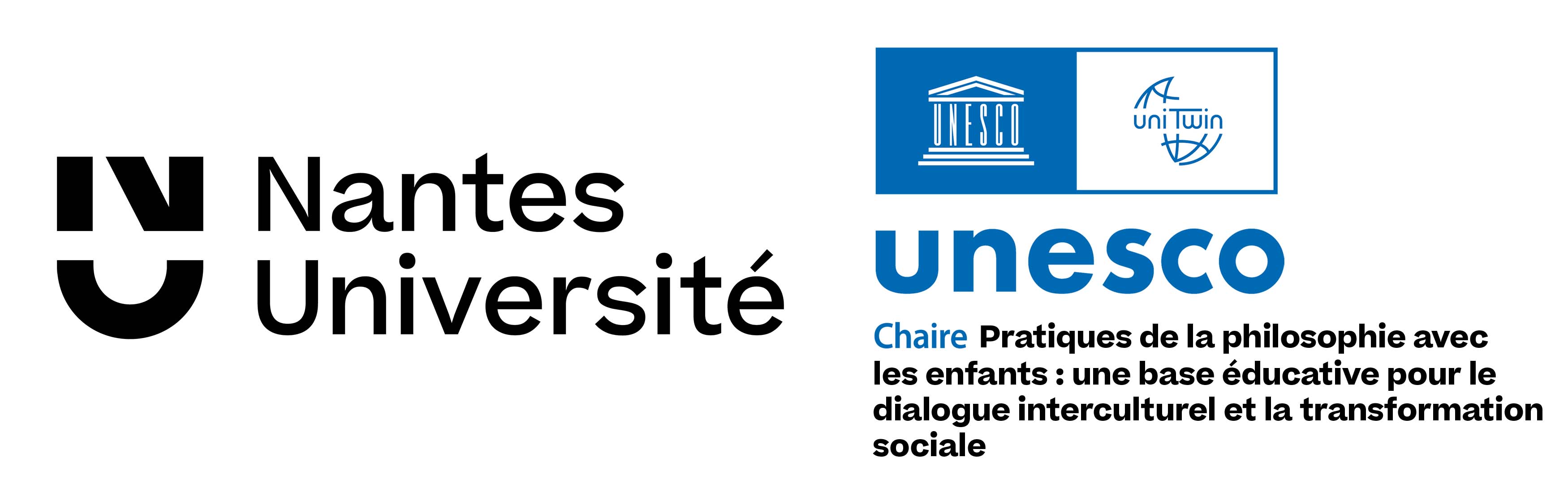 Logo Chaire Unesco NantesUniversite filosofia para crianças e jovens